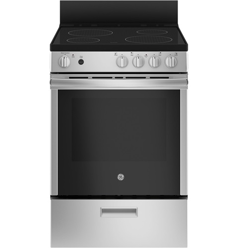 24" GE 2.9 Cu. Ft. Free Standing Electric Steam Clean Range - JCAS640RMSS