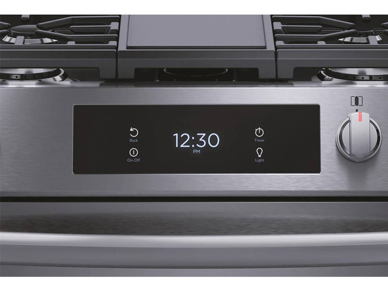 30" Frigidaire Gallery Gas Range with Air Fry in Black Stainless Steel - GCFG3060BD