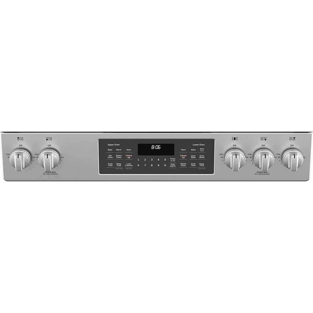 30" GE 6.7 Cu. Ft. Slide-in Front Control Gas Double Oven Range In Stainless Steel - JCGSS86SPSS