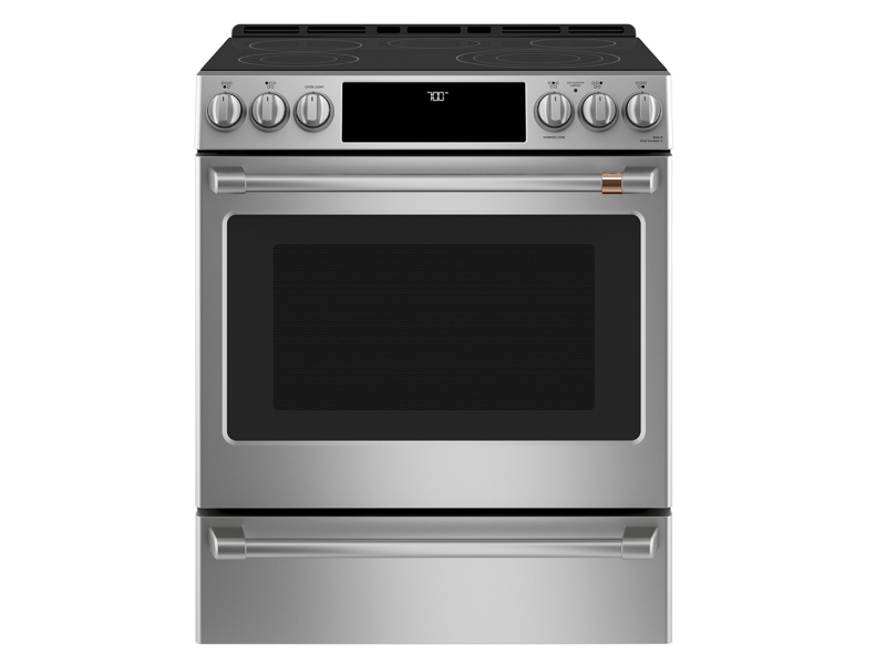 Cafe Slide-In Front Control Electric Range with Dynamic Bake - CRS70XAWCS1