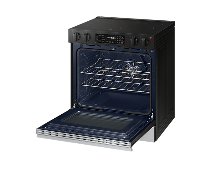30" Samsung 6.3 Cu. Ft. Fan Convection Electric Slide-in Air Fry Range - NSE6DG8300SRAC