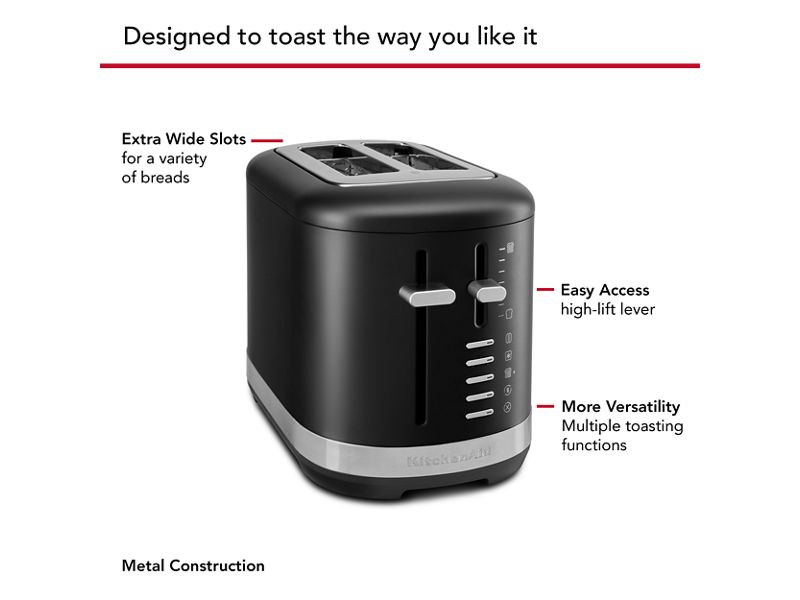 KitchenAid 2 Slice Toaster in Black Matte - KMT2109BM