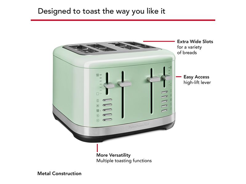 KitchenAid 4 Slice Toaster in Pistachio - KMT4109PT