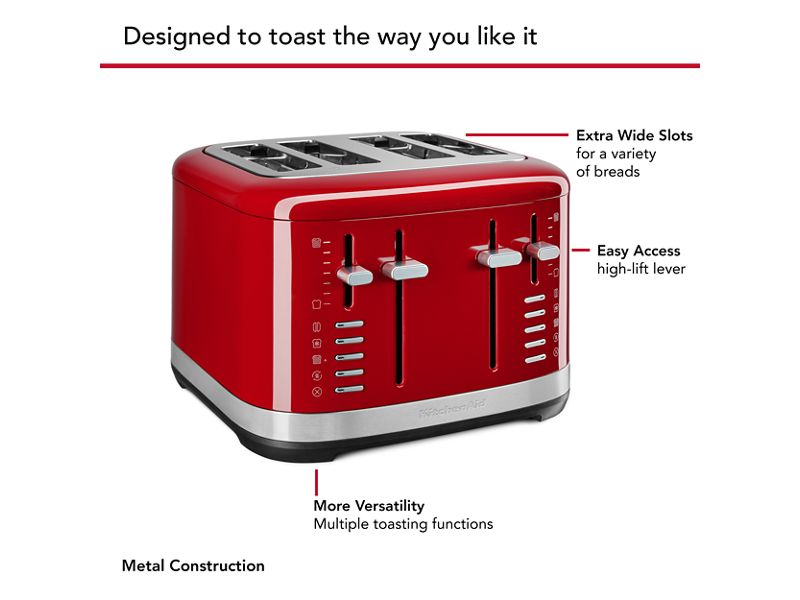 KitchenAid 4 Slice Toaster in Empire Red - KMT4109ER