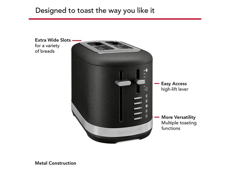KitchenAid 2 Slice Toaster in Cast Iron Black - KMT2109BK