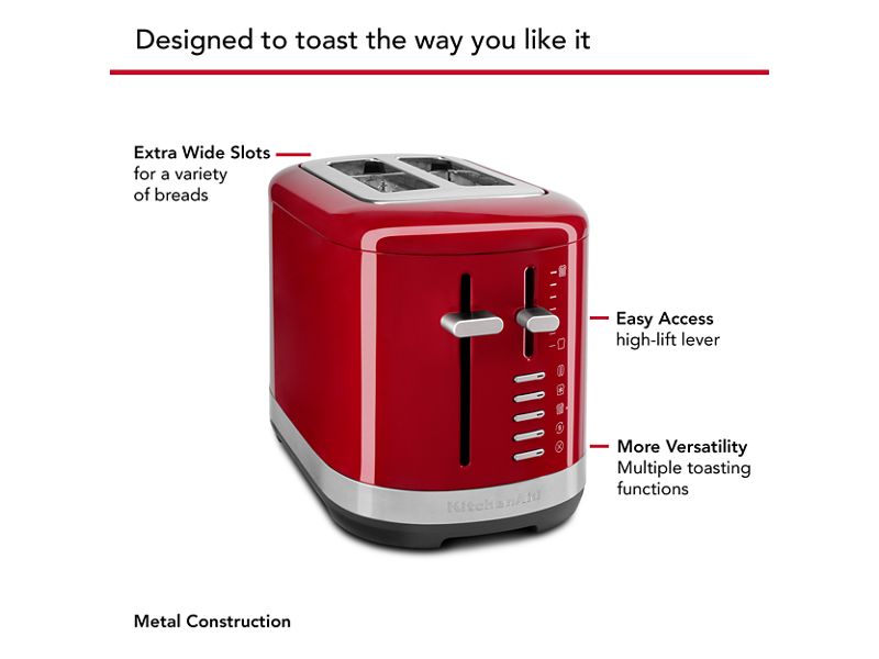 KitchenAid 2 Slice Toaster in Empire Red - KMT2109ER