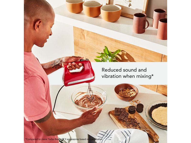 KitchenAid 6 Speed Hand Mixer with Flex Edge Beaters in Empire Red - KHM6118ER