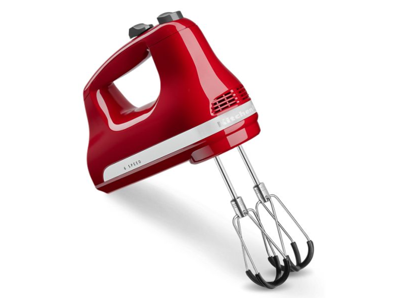 KitchenAid 6 Speed Hand Mixer with Flex Edge Beaters in Empire Red - KHM6118ER