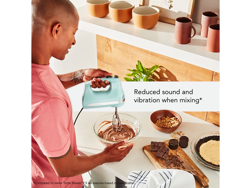 KitchenAid 6 Speed Hand Mixer with Flex Edge Beaters in Ice - KHM6118IC