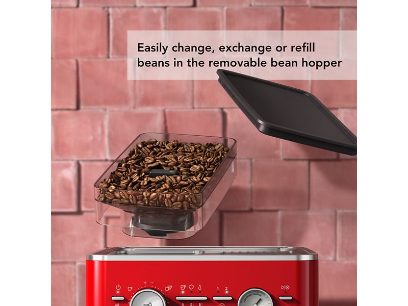 KitchenAid Semi Automatic Espresso Machine with Burr Grinder in Apple Red- KES6551CA