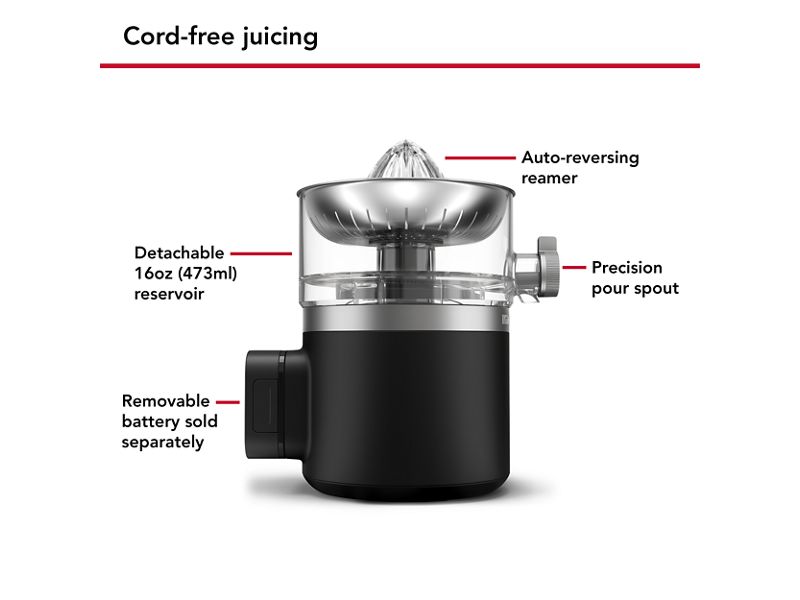 KitchenAid Go Cordless Citrus Juicer - battery sold separately - KCJR160BM