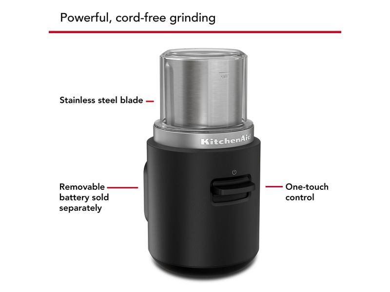 KitchenAid Go Cordless Blade Coffee Grinder - Battery Sold Separately - KBGR100BM
