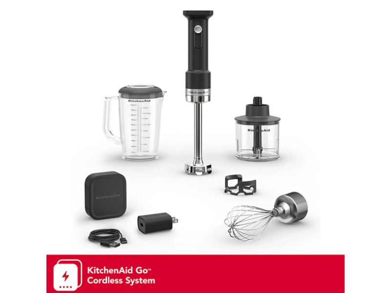 KitchenAid Go Cordless Hand Blender with Accessories - Battery Included - KHBRV75BM