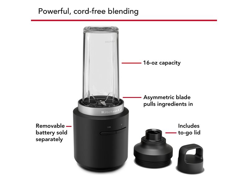 KitchenAid Go Cordless Personal Blender - Battery Sold Separately - KSBR200BM