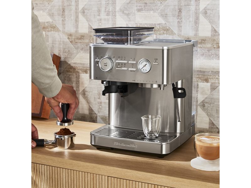 KitchenAid Semi Automatic Espresso Machine with Burr Grinder - KES6551SX