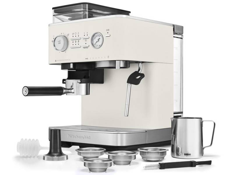 KitchenAid Semi Automatic Espresso Machine with Burr Grinder in Apple Red- KES6551PL