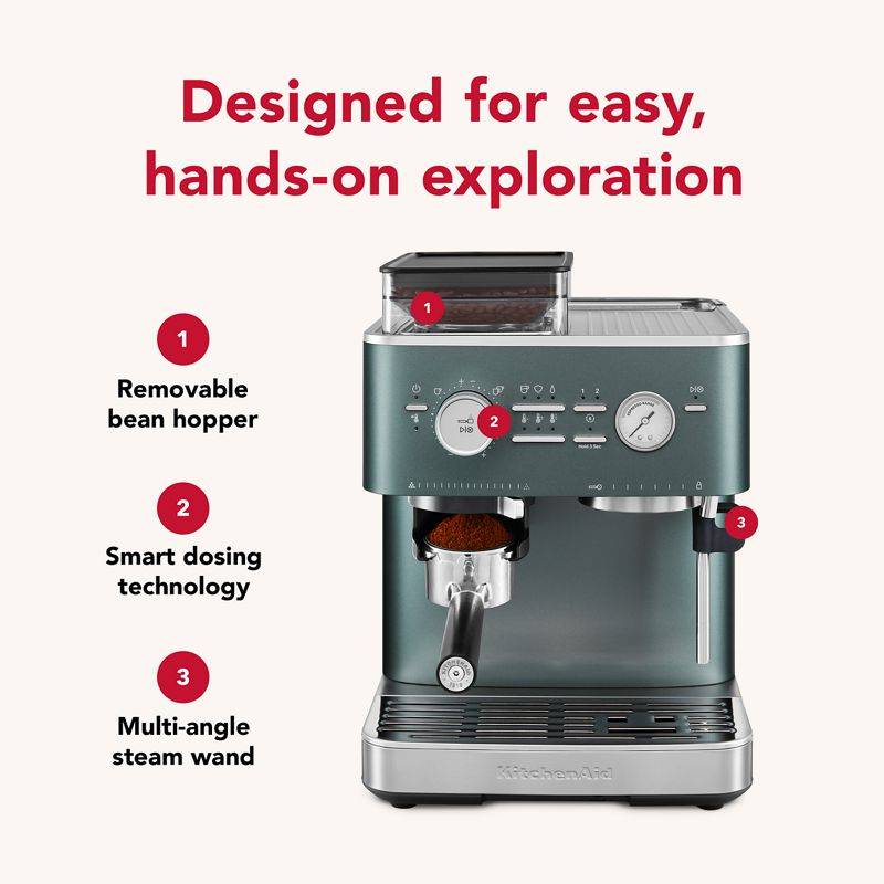 KitchenAid Semi Automatic Espresso Machine with Burr Grinder - KES6551JP