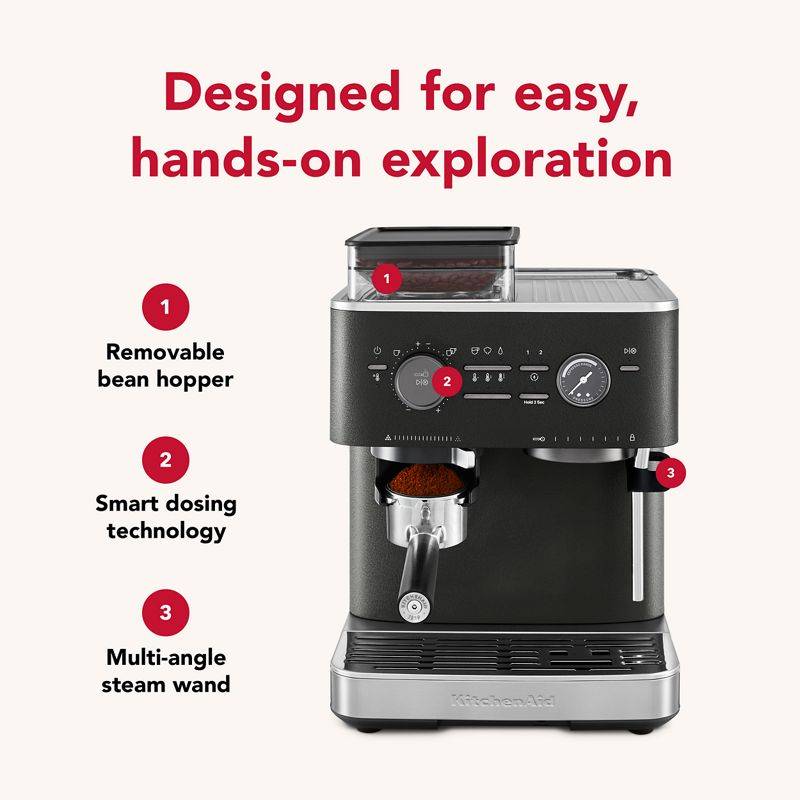KitchenAid Semi Automatic Espresso Machine with Burr Grinder - KES6551BK