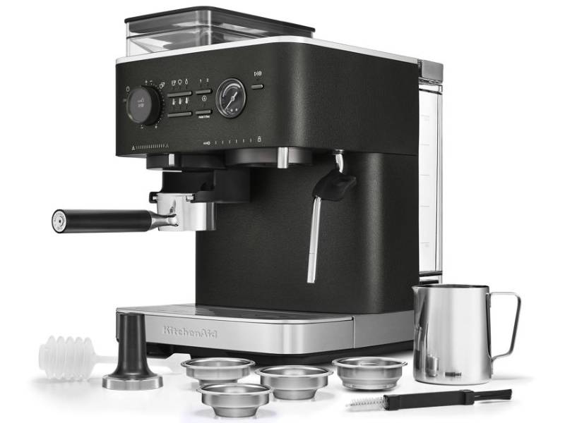 KitchenAid Semi Automatic Espresso Machine with Burr Grinder - KES6551BK