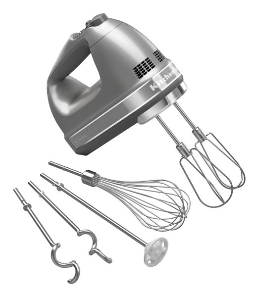 4" KitchenAid 9-Speed Hand Mixer in Contour Silver - KHM926CU