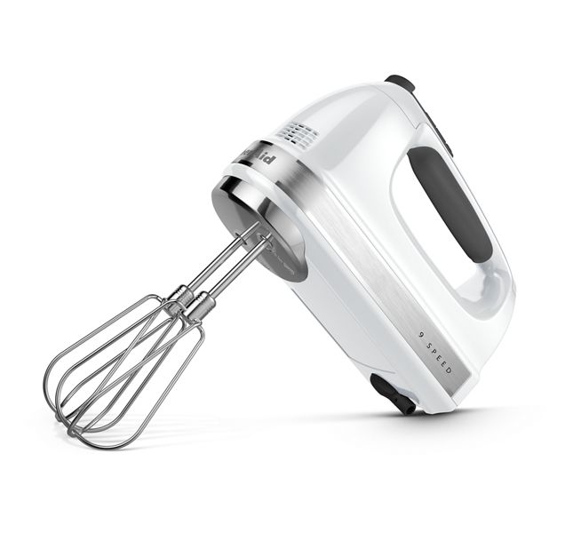 4" KitchenAid 9-Speed Hand Mixer in White - KHM926WH