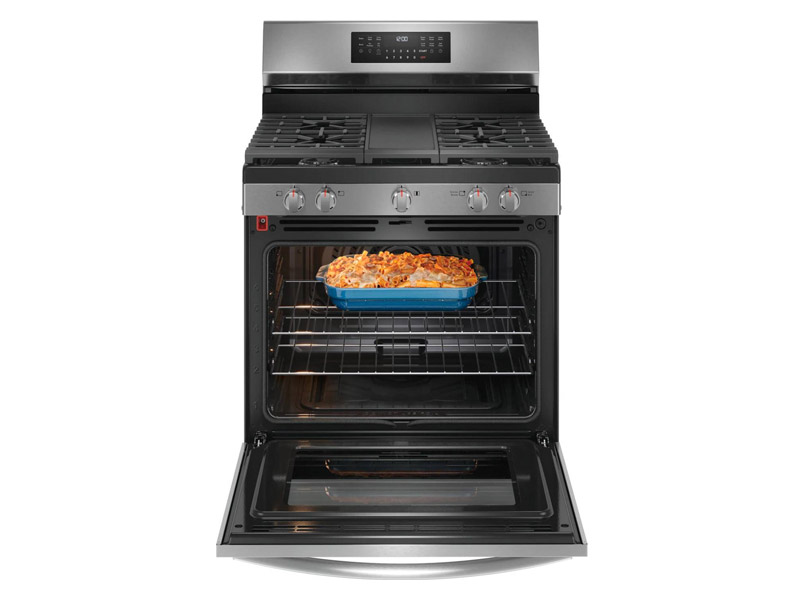 30" Frigidaire Gallery 5.1 Cu. Ft. Rear Control Gas Range with Total Convection - GCRG3060BF
