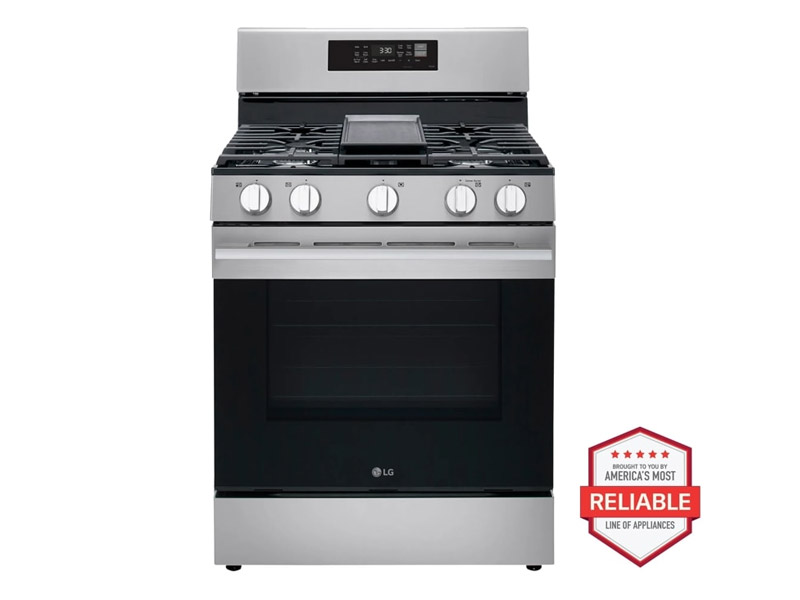 30" LG 6.3 Cu. Ft. Smart Wi-Fi Enabled Probake Convection Gas Range with Air Fry & EasyClean - LRGN6323Y