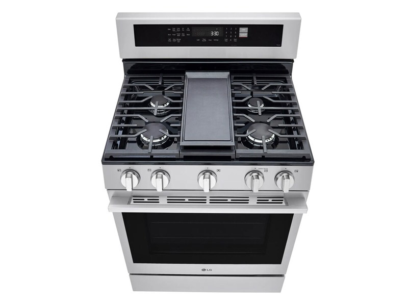 30" LG 6.3 Cu. Ft. Smart Wi-Fi Enabled Probake Convection Gas Range with Air Fry & EasyClean - LRGN6325X