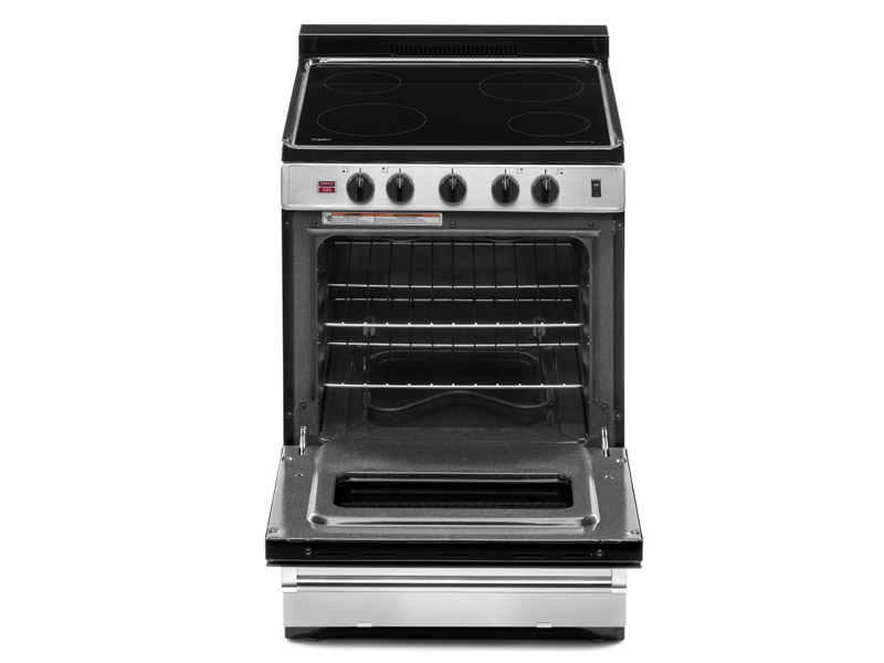 24" Whirlpool Freestanding Electric Range with Upswept SpillGuard  Cooktop - YWFE50M4HS