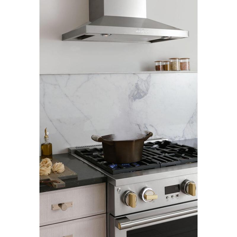 30" Monogram Wall-Mounted Vent Hood in Stainless Steel - ZVW8301SWSS