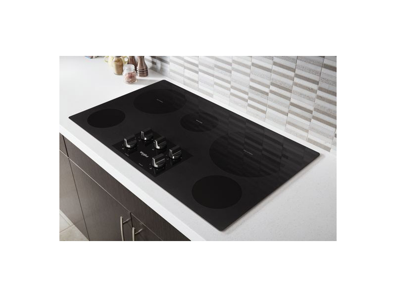 36" Whirlpool Electric Ceramic Glass Cooktop With Two Dual Radiant Elements - WCE77US6HB