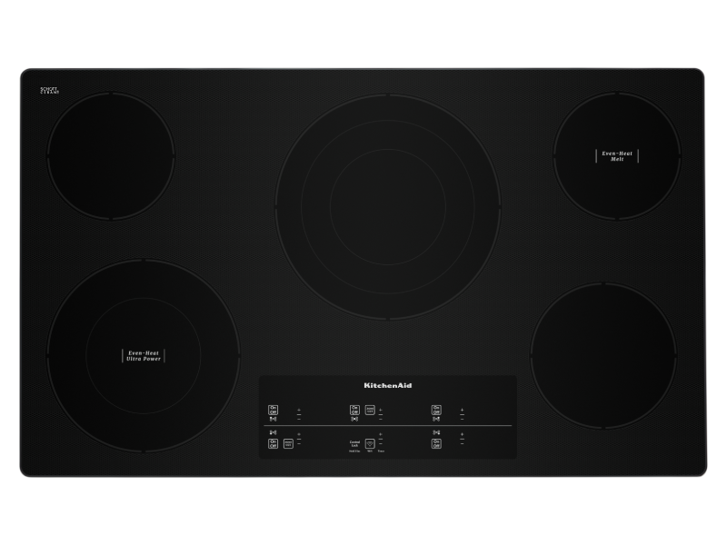 36" KitchenAid Electric Cooktop with 5 Elements and Touch-Activated Controls - KCES956KSS