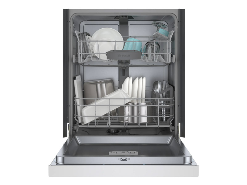 24" Bosch 100 Series 50 dBA Dishwasher in White - SHE3AEM2N