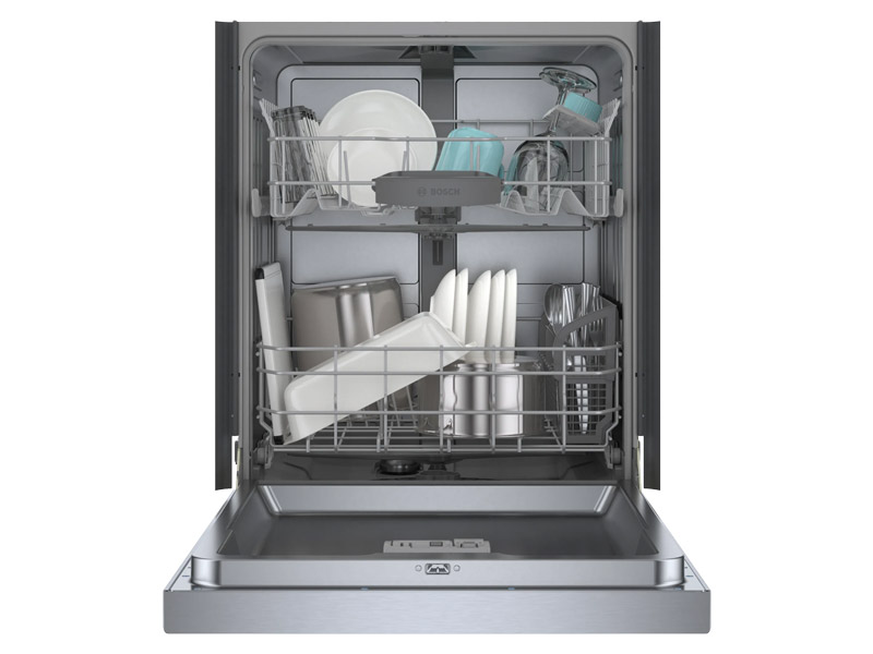24" Bosch 100 Series 50 dBA Dishwasher in Stainless Steel - SHE3AEM5N