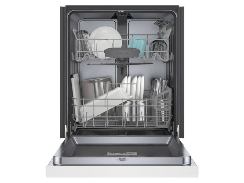 24" Bosch 100 Series Dishwasher in White - SHE41CM2N