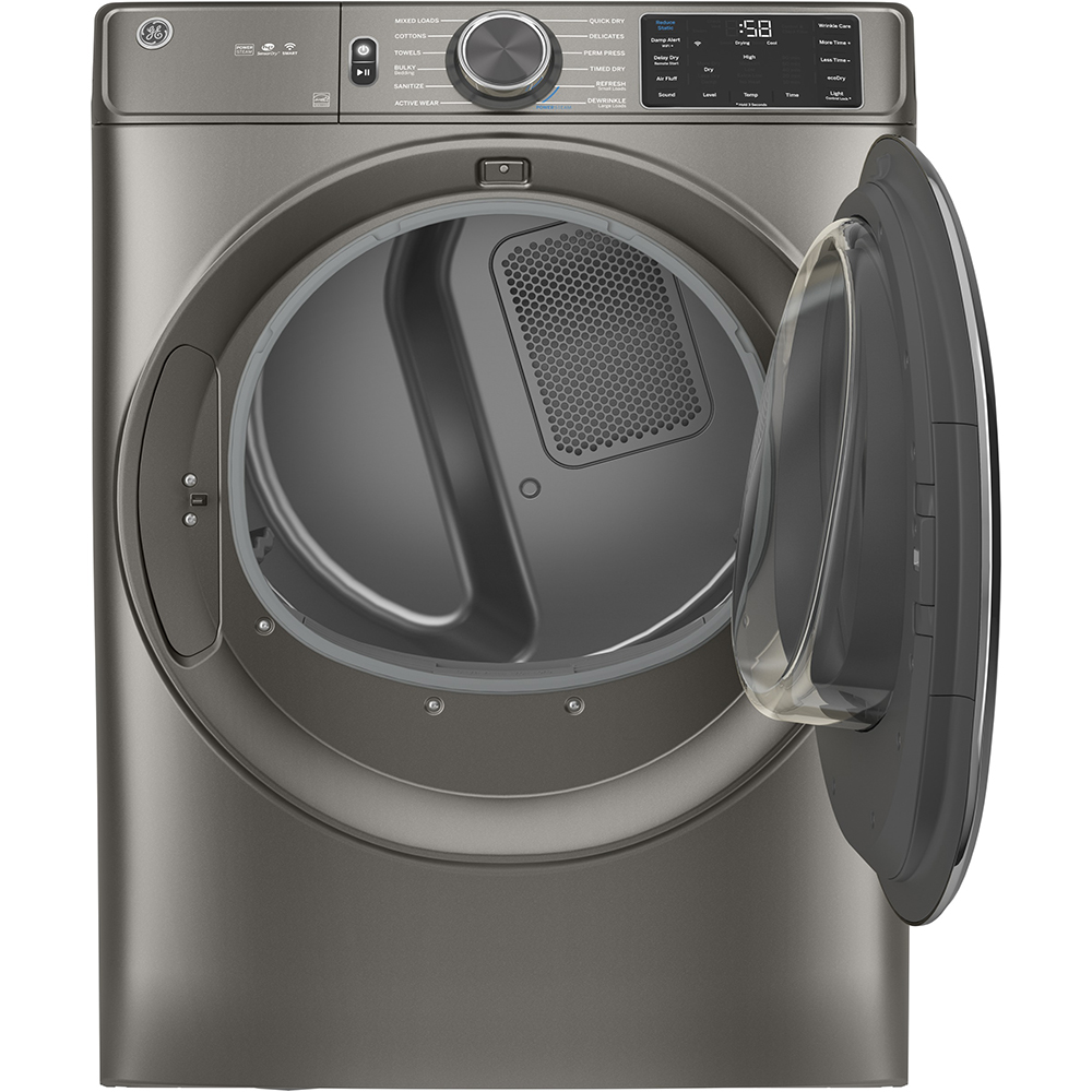 28" GE 7.8 Cu. Ft. Capacity Dryer With Built-in Wifi Satin Nickel - GFD65ESMNSN