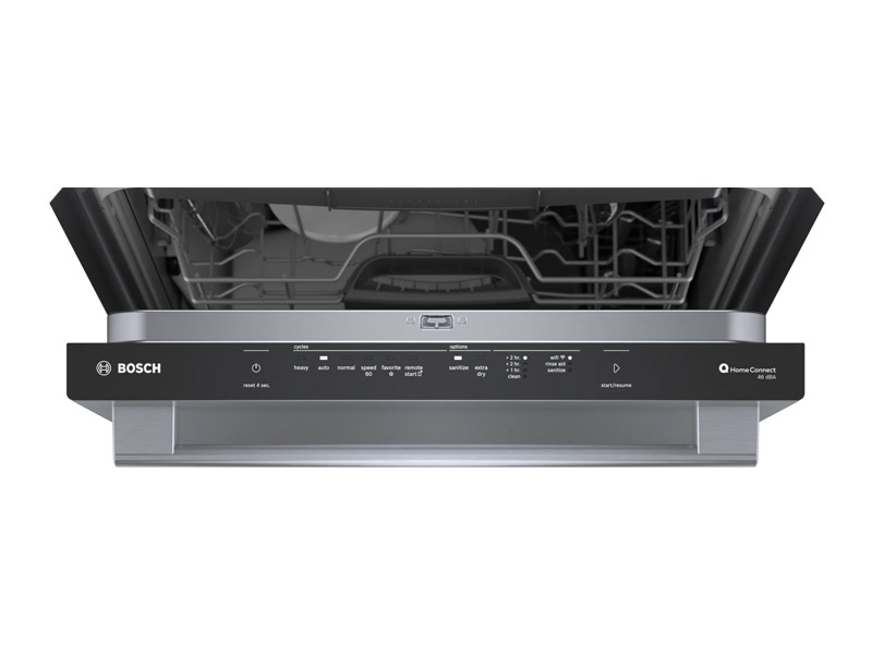 24" Bosch 100 Series Premium 46 dBA Dishwasher with Standard 3rd rack in Stainless Steel - SHX5AEM5N