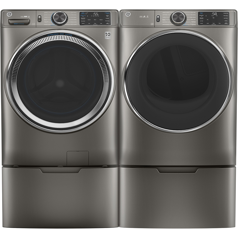 28" GE 7.8 Cu. Ft. Capacity Dryer With Built-in Wifi Satin Nickel - GFD65ESMNSN