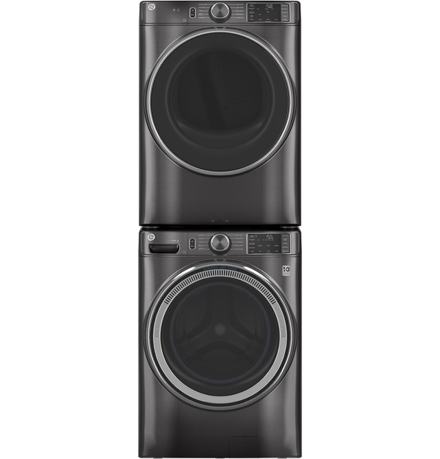 28" GE 7.8 cu. ft. Capacity Smart Front Load Gas Dryer with Sanitize Cycle - GFD55GSPNDG