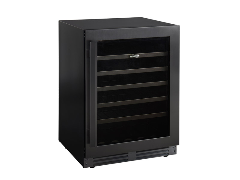 24" Marathon Built-in Convertible Beverage & Wine Cooler in Black Steel - MBWC56-BLS