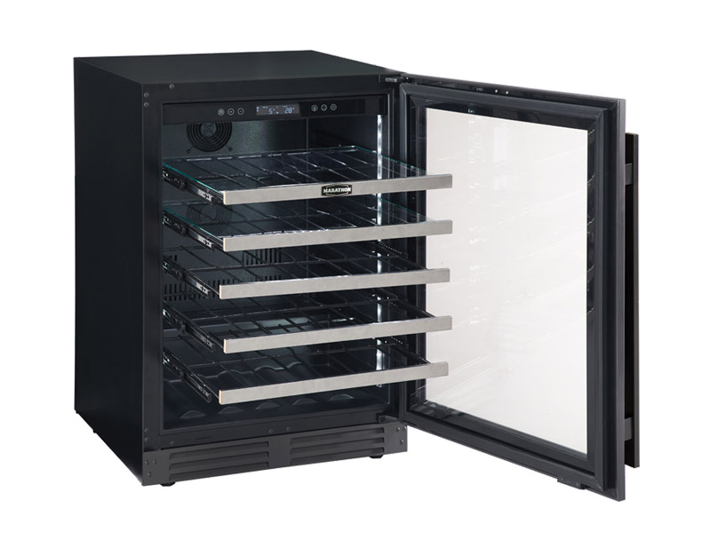 24" Marathon Built-in Convertible Beverage & Wine Cooler in Black Steel - MBWC56-BLS