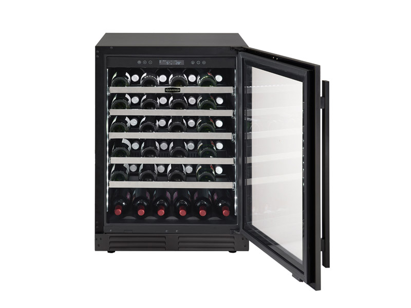 24" Marathon Built-in Convertible Beverage & Wine Cooler in Black Steel - MBWC56-BLS