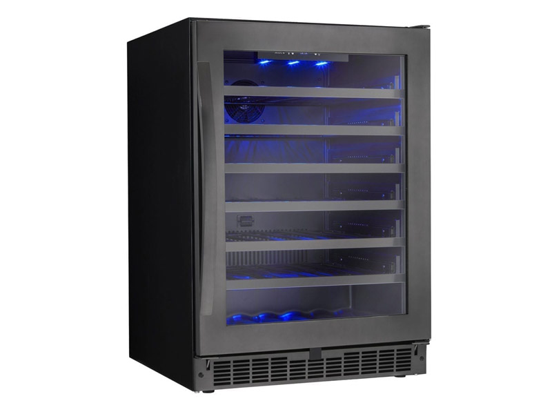 24" Silhouette Single Zone Wine Cellar in Black Stainless Steel  - SSWC056D1B-S