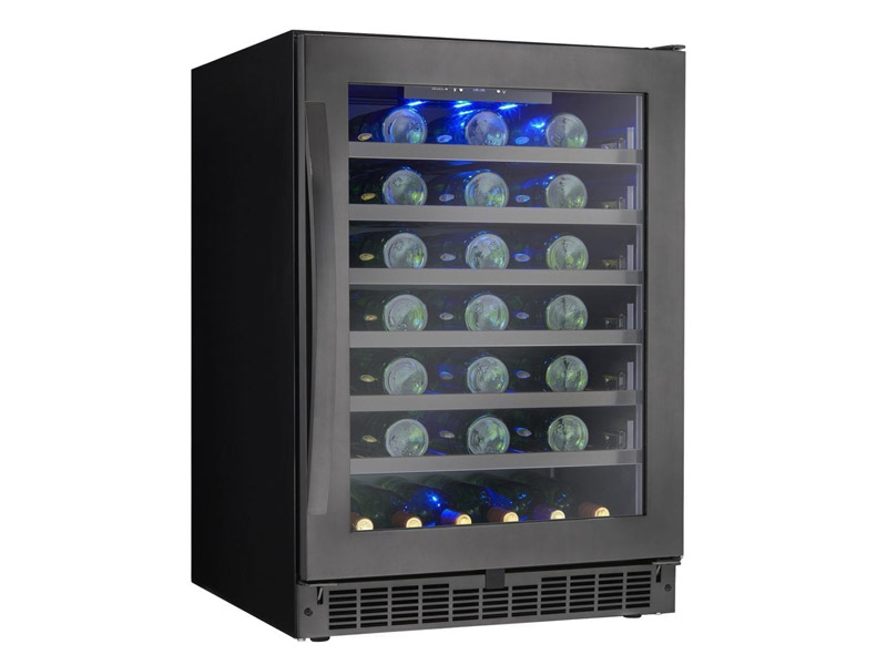 24" Silhouette Single Zone Wine Cellar in Black Stainless Steel  - SSWC056D1B-S