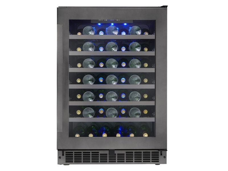 24" Silhouette Single Zone Wine Cellar in Black Stainless Steel  - SSWC056D1B-S