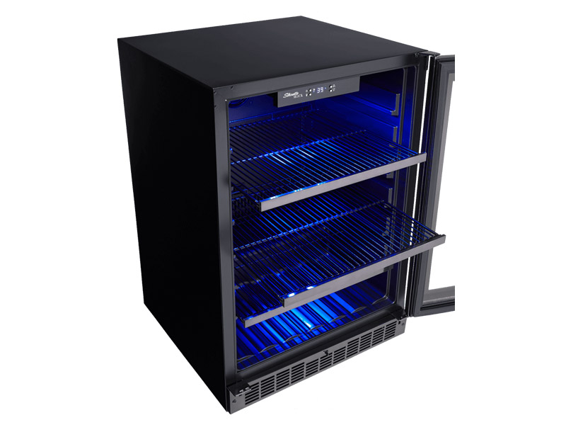 24" Silhouette  Single Zone Beverage Center in in Black Stainless Steel - SSBC056D3B-S