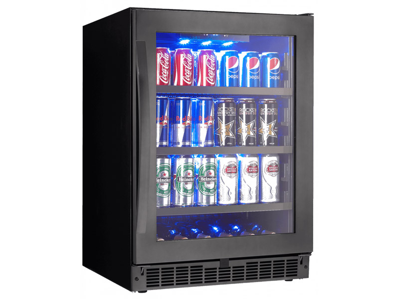 24" Silhouette  Single Zone Beverage Center in in Black Stainless Steel - SSBC056D3B-S