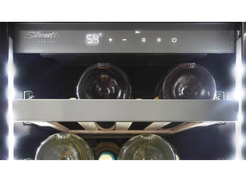 15" Silhouette Built-in Column 27 Bottles Wine Cooler - SPRWC031D1SS
