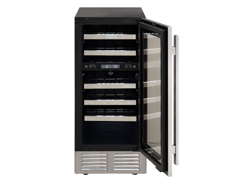 15" Marathon Built-in Dual Zone Wine Cooler in Stainless Steel - MWC28-DSS