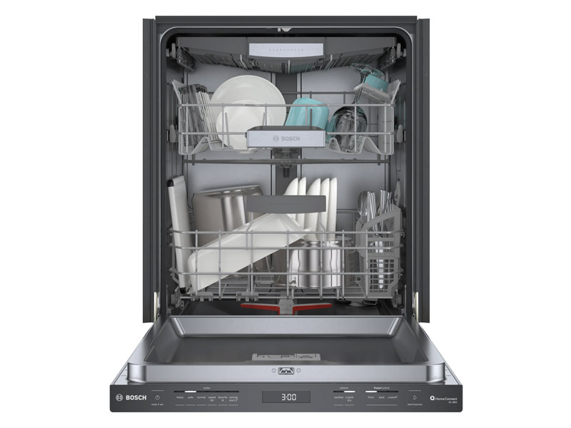 24" Bosch 800 Series 42 dBA Dishwasher with Flexible 3rd Rack in Black Stainless - SHP78CM4N